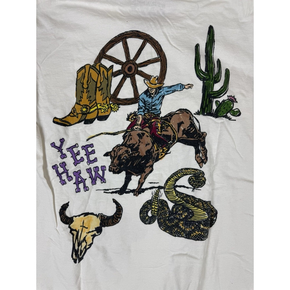 Strange Daze Yeehaw Cowboy Rodeo T-Shirt Medium - Picture 5 of 5